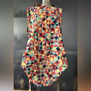 Vivienne Westwood Multicolor Geometric harlequin corduroy Asymmetrical Dress.M